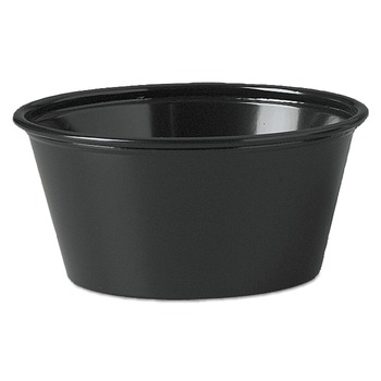 Dart P325BLK 3.25 oz. Polystyrene Soufflé Cups - Black (10 Bags/Carton, 250/Bag)