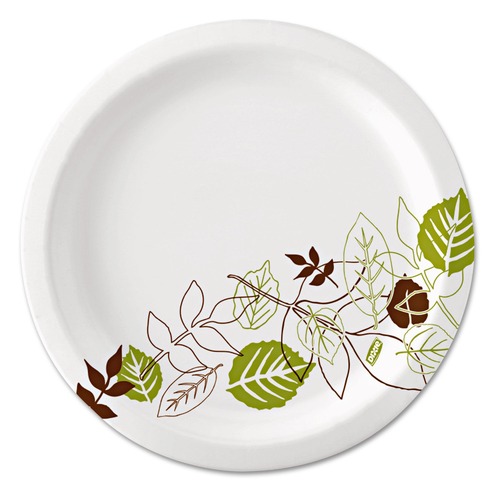  | Dixie UX7WS Pathways Soak-Proof Shield Mediumweight Paper Plates, 6 7/8-in, Grn/burg (500/Carton) image number 0