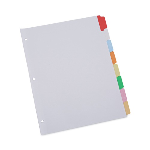 Universal UNV20819 11 in. x 8.5 in., 8-Tab, Deluxe Write-On/Erasable Tab Index - White (1-Set) image number 0