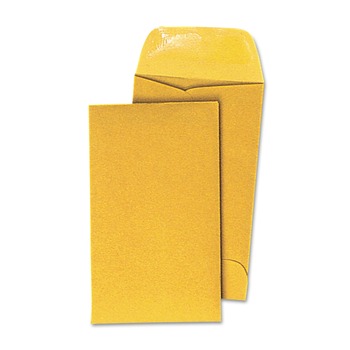 Universal UNV35303 Round Flap 3.5 in. x 6.5 in. Kraft Coin Envelopes - Light Brown (500/Box)