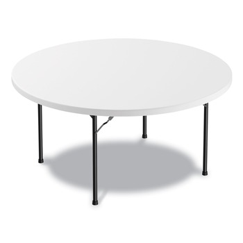 Alera ALEPT60RW 60 in. x 29-1/4 in. Round Plastic Folding Table - White