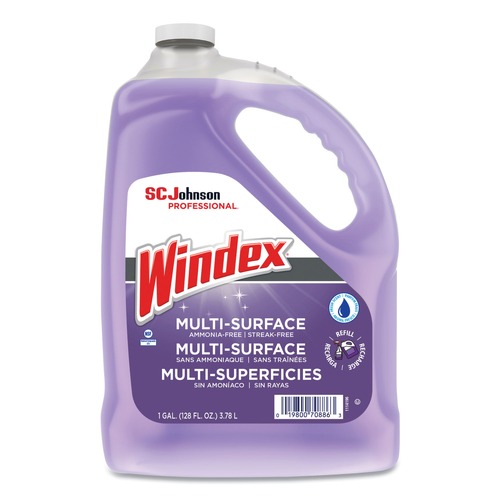 Glass Cleaners | Windex 697262 128 oz. Bottle Pleasant Scent Non-Ammoniated Glass/Multi Surface Cleaner image number 0