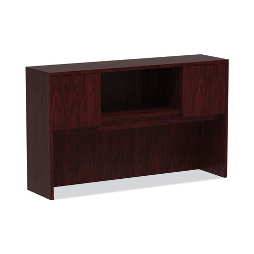 Alera ALEVA286015MY Valencia Series 58.88 in. x 15 in. x 35.38 in. Hutch with Doors - Mahogany image number 0