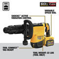 Dewalt DCH892X1 60V MAX Brushless Lithium-Ion 22 lbs. Cordless SDS MAX Chipping Hammer Kit (9 Ah) image number 7