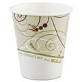 Dart 376SM-J8000 6 oz. Polylined, Paper Hot Cups in Symphony Design - Beige/White (1000/Carton) image number 1