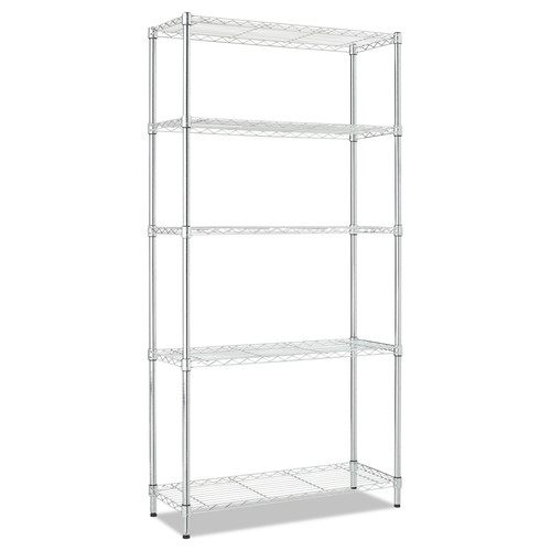 Alera ALESW853614SR Residential Wire Shelving Five-Shelf 36w x 14d x 72h Silver image number 0