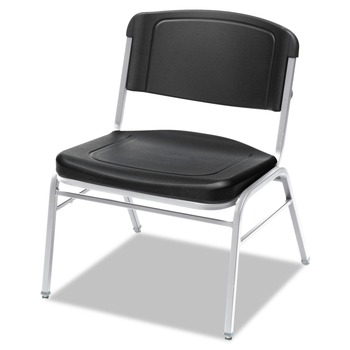 Iceberg 64121 Rough n Ready 500 lbs. Capacity Big and Tall Stack Chair - Black/Silver (4-Piece/Carton)