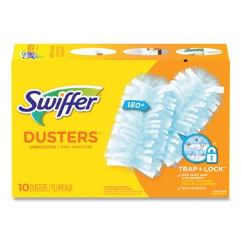 Swiffer 21459BX Dust Lock Fiber Refill Dusters - Light Blue, Unscented (10-Piece/Box)