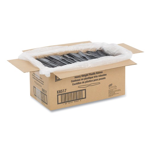 New Arrivals | Dixie KH517 Heavyweight Knives Plastic Cutlery - Black (1000/Carton) image number 0