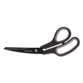 Universal UNV92022 Industrial Offset Handle 8 in. Long 3.5 in. Cut Length Carbon Blade Scissors - Black/Gray