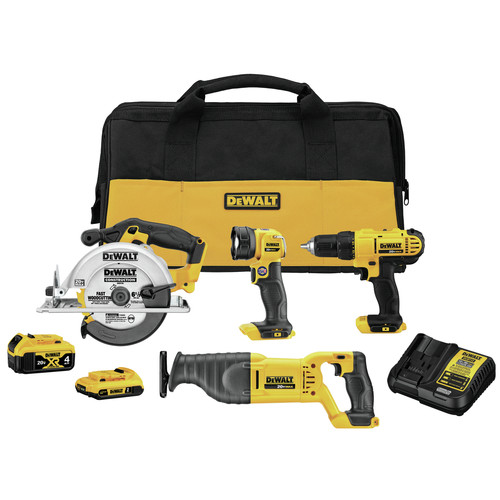 Dewalt DCK445D1M1 | 20V MAX Lithium-Ion Cordless 4-Tool Combo Kit (2 Ah/4 Ah) | DEWALT 20 V MAX Li-Ion Cordless 4-Tool Combo Kit (2 Ah/4 Ah)