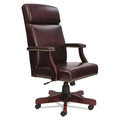 New Arrivals | Alera ALETD4136 Traditional Series High-Back Chair, Mahogany Finish/oxblood Vinyl image number 0