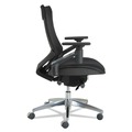 New Arrivals | Alera ALEEBW4213 EB-W Series Aluminum Base 275 lbs. Capacity Multifunction Pivot Arm Mesh Chair - Black image number 2
