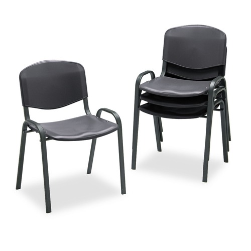 New Arrivals | Safco 4185BL 250 lbs. Capacity Stacking Chairs - Black (4/Carton) image number 0