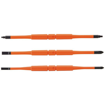 Klein Tools 13157 3-Piece Screwdriver Blades/Insulated Double-End Replacements for Klein Insulated Screwdrivers
