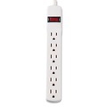 Innovera IVR73306 15 Amp 6 ft. Cord 1.94 in. x 10.19 in. x 1.19 in. Corded Six Outlet Power Strip - Ivory image number 3