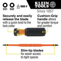 Klein Tools 32287 2-in-1 Square Bit #1 and #2 Flip-Blade Insulated Screwdriver image number 6