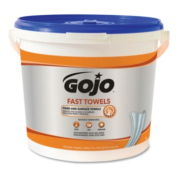 GOJO Industries 6299-02 9 x 10 FAST TOWELS Hand Cleaning Towels, White (225/Bucket)