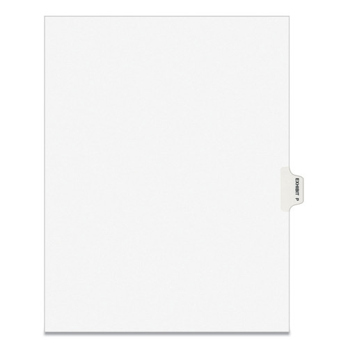 Avery 01386 Avery-Style Exhibit P, Letter Preprinted Legal Side Tab Dividers - White (25-Piece/Pack) image number 0