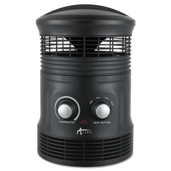 SPACE HEATERS | Alera HEFF360B 8 in. x 8 in. x 12 in. 360 Degree Circular Fan Forced Heater - Black