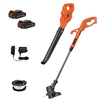 Black & Decker LCC222 20V MAX Lithium-Ion Cordless String Trimmer and Sweeper Combo Kit with (2) Batteries (1.5 Ah)