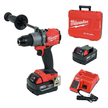 Milwaukee 2804-22 M18 FUEL Lithium-Ion 1/2 in. Cordless Hammer Drill Kit (5 Ah)