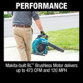 Factory Reconditioned Makita XBU04PT-R 18V X2 (36V) LXT Brushless Lithium-Ion Cordless Blower Kit with 2 Batteries (5 Ah) image number 6