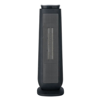 Alera HECT24 7.17 in. x 7.17 in. x 22.95 in. Ceramic Heater Tower with Remote Control - Black