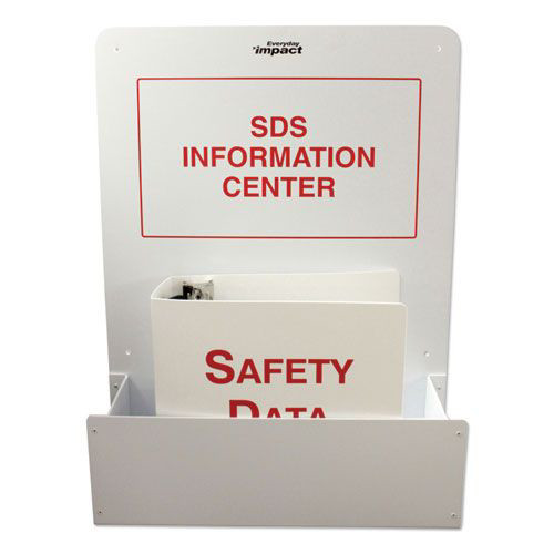 Impact IMP 799190 17.95 in. x 5.15 in. x 24 in. SDS Information Center with Binder - White/Red image number 0