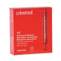 New Arrivals | Universal UNV07052 Broad Chisel Tip Permanent Marker - Red (1 Dozen) image number 0
