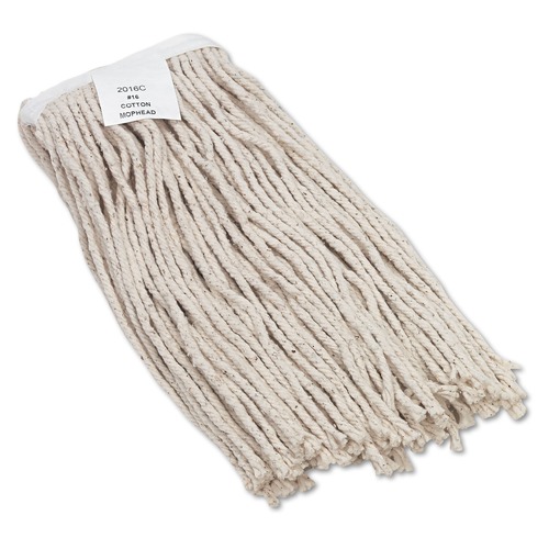 New Arrivals | Boardwalk BWK2016CEA Cotton Cut-End Wet Mop Head - Size 16, White image number 0