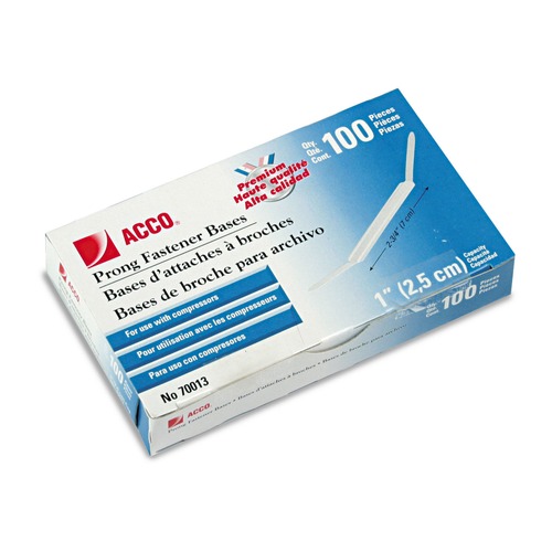 ACCO A7070013J | 2.75" Center to Center 1" Capacity Premium 2-Piece Paper Fasteners - Silver (100/Box) | ACCO 1" CAP Prem 2-Pc. Paper Fasteners - SLVR