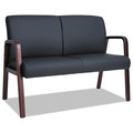 New Arrivals | Alera ALERL2219M Alera Reception Lounge Series Wood Loveseat, 44 7/8 X 26 1/8 X 33 Black/mahogany image number 0