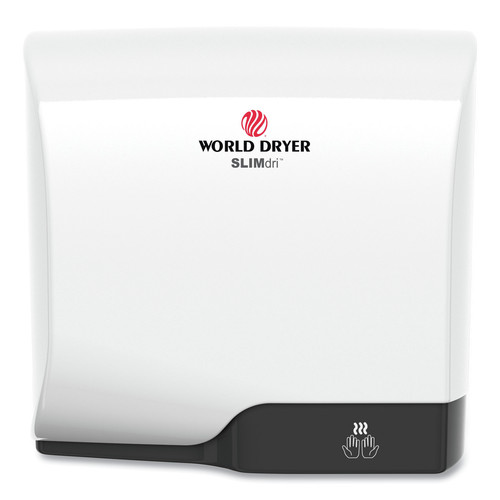 WORLD DRYER L-974A SLIMdri 110 - 240V 8.7 Amp Compact Corded Wall Mount Hand Dryer - Aluminum/White image number 0