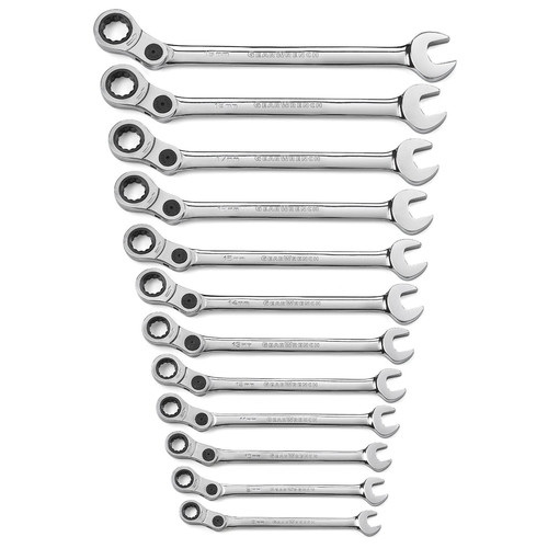 GearWrench 85488 12-Piece Metric Indexing Combination Ratcheting Wrench Set image number 0