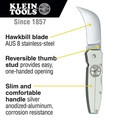 Klein Tools 44006 2-5/8 in. Hawkbill Blade Aluminum Handle Electricians Pocket Knife image number 1