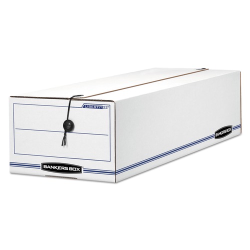  | Bankers Box 00018 Liberty 9 in. x 24.25 in. x 7.5 in. Check and Form Boxes - White/Blue (12/Carton) image number 0