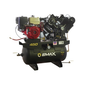 STATIONARY AIR COMPRESSORS | EMAX EGES1330V4 Honda Engine 13 HP 30 Gallon Oil-Lube Truck Mount Air Compressor