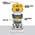 Dewalt DWP611 110V 7 Amp Variable Speed 1-1/4 HP Corded Compact Router with LED image number 6