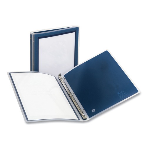 Avery 15766 8.5 in. x 11 in. 3 Round Ring 0.5 in. Capacity Flexi-View Binder - Navy Blue image number 0