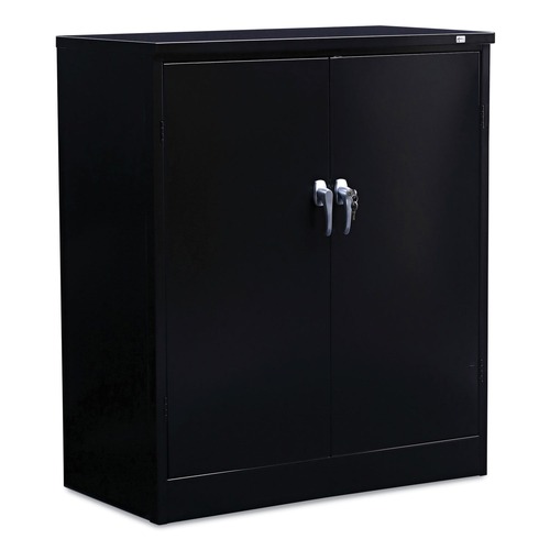 Office Filing Cabinets & Shelves | Alera ALECM4218BK Assembled 36 in. x 18 in. High Storage Cabinet with Adjustable Shelves - Black image number 0