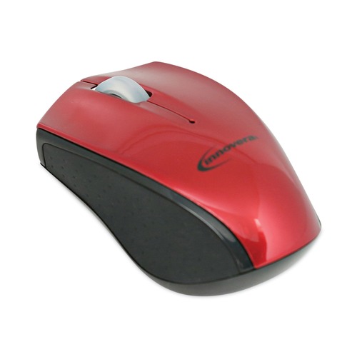 | Innovera IVR62204 2.4 GHz Frequency/30 ft. Wireless Range, Left/Right Hand Use, Mini Wireless Optical Mouse - Red/Black image number 0
