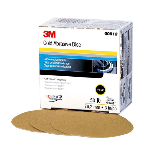 3M 912 Hookit Gold Disc, 3 in., P500A (50-Pack) image number 0
