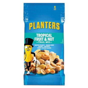 Planters GEN00260 Trail Mix, Tropical Fruit And Nut, 2 Oz Bag, 72/carton