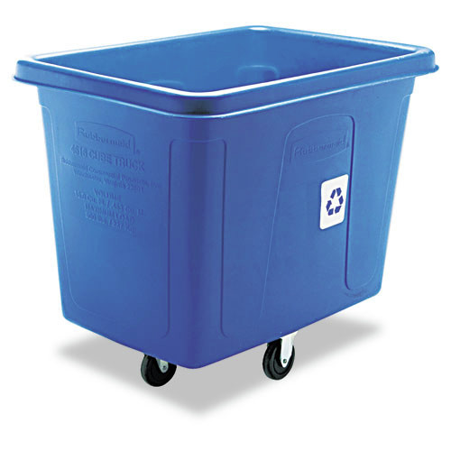 Waste Cans | Rubbermaid Commercial FG461673BLUE Rectangular Polyethylene 500 lbs. Capacity Recycling Cube Truck - Blue image number 0