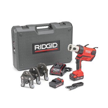 Ridgid 70138 RP 350 Cordless Press Tool Kit with Battery and 1/2 in. - 1 in. MegaPress Jaws