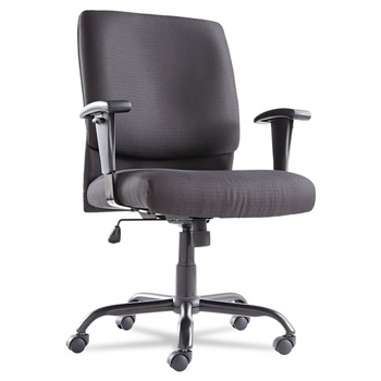 OIF OIFBT4510 Big and Tall Swivel/Tilt Mid-Back Chair (Height Adjustable T-Bar Arms/Black)