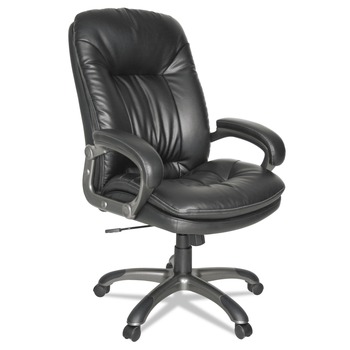 OIF OIFGM4119 Executive Swivel/Tilt Leather High-Back Chair (Fixed Arched Arms/Black)