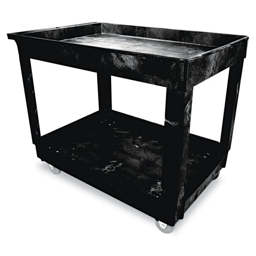 Rubbermaid 9T6700BLA 300 lb. Capacity 24 in. x 40 in. x 31-1/4 in. Service Utility Cart (Black) image number 0