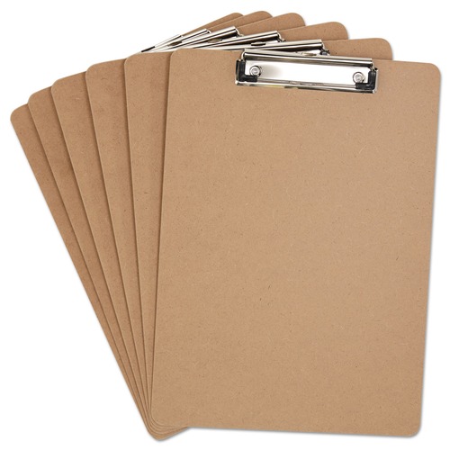 New Arrivals | Universal UNV05562 1/2 in. Capacity 8-1/2 in. x 12 in. Hardboard Clipboard - Brown (6/Pack) image number 0